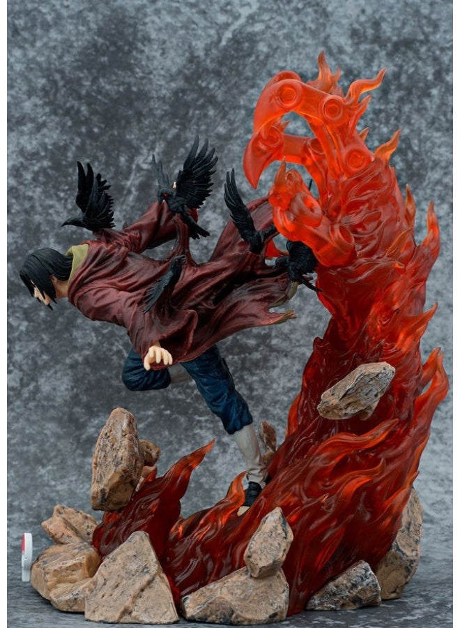 Naruto Mysterious Transformation 28cm Anime Figure of Uchiha Itachi with Three Heads - Normal, Turning and Crow Forms, Stunning Desktop Decoration - Image 5